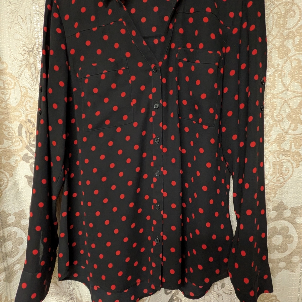 Black and Red Polka Dot Blouse